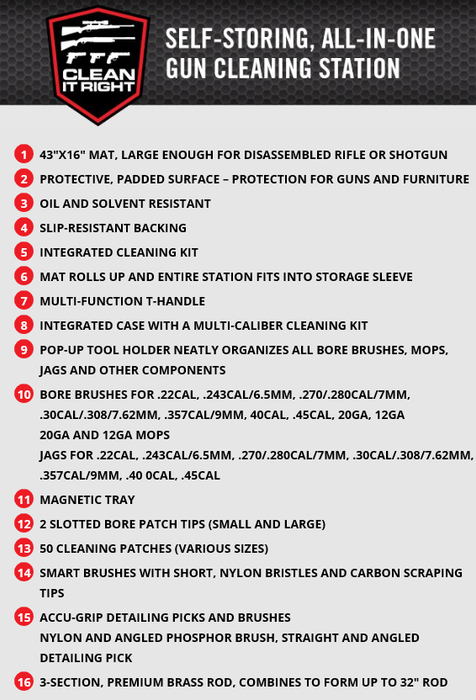 Real Avid, Master Cleaning Station, Universal Cleaning Kit, Cleans Handguns, Rifles, Shotguns, Deluxe Gun Mat With Set Of Cleaning Tools