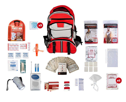 1 Person Basic Survival Kit (72+ Hours) - Red Backpack