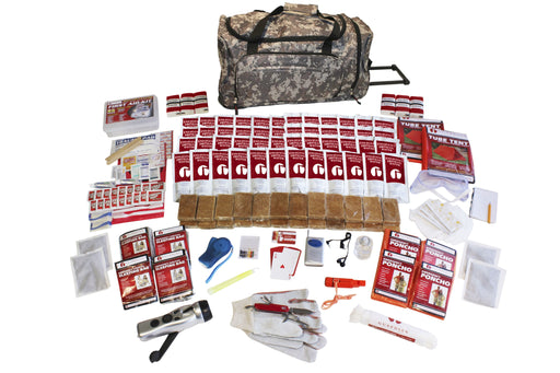4 Person Elite Survival Kit (72+ Hours) - Camo Roller Bag