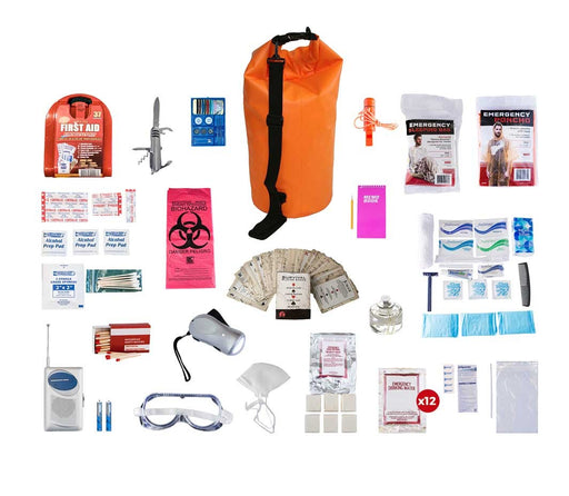 1 Person Deluxe Survival Kit (72+ Hours) - Waterproof Dry Bag
