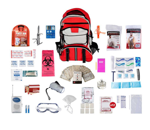 1 Person Deluxe Survival Kit (72+ Hours) - Red Backpack