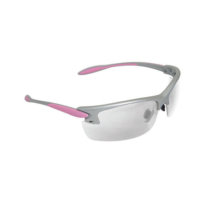 Radians, Glasses, Silver and Pink Frame, Clear Lens