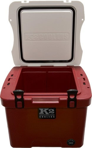 K2 Cooler Summit Series 30 Quart Series Crimson White Lis!