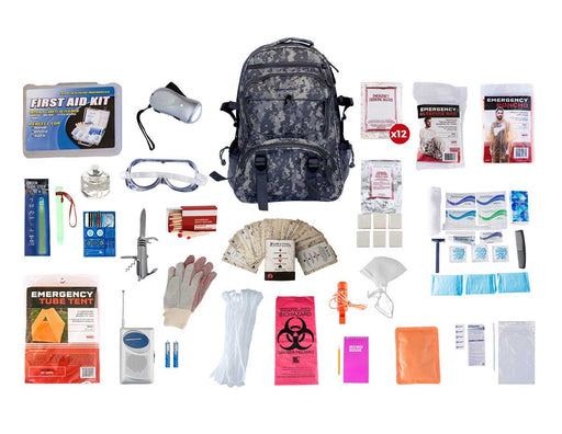 1 Person Elite Survival Kit (72+ Hours) - Camo Backpack