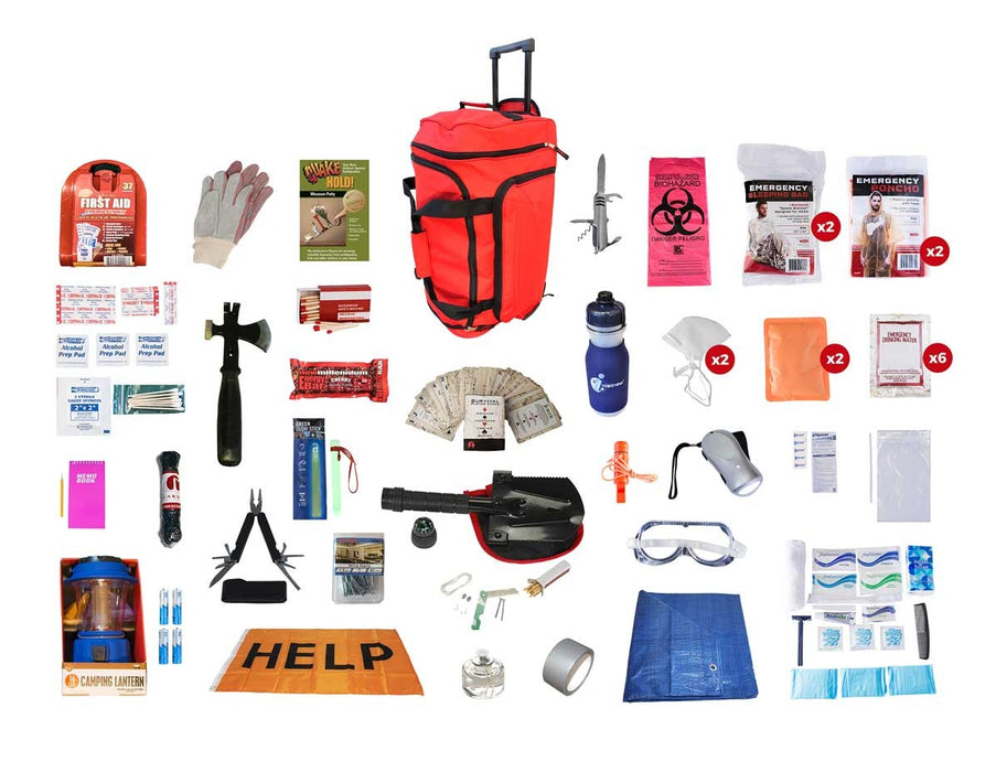 Tornado Emergency Kit - Red Roller Bag